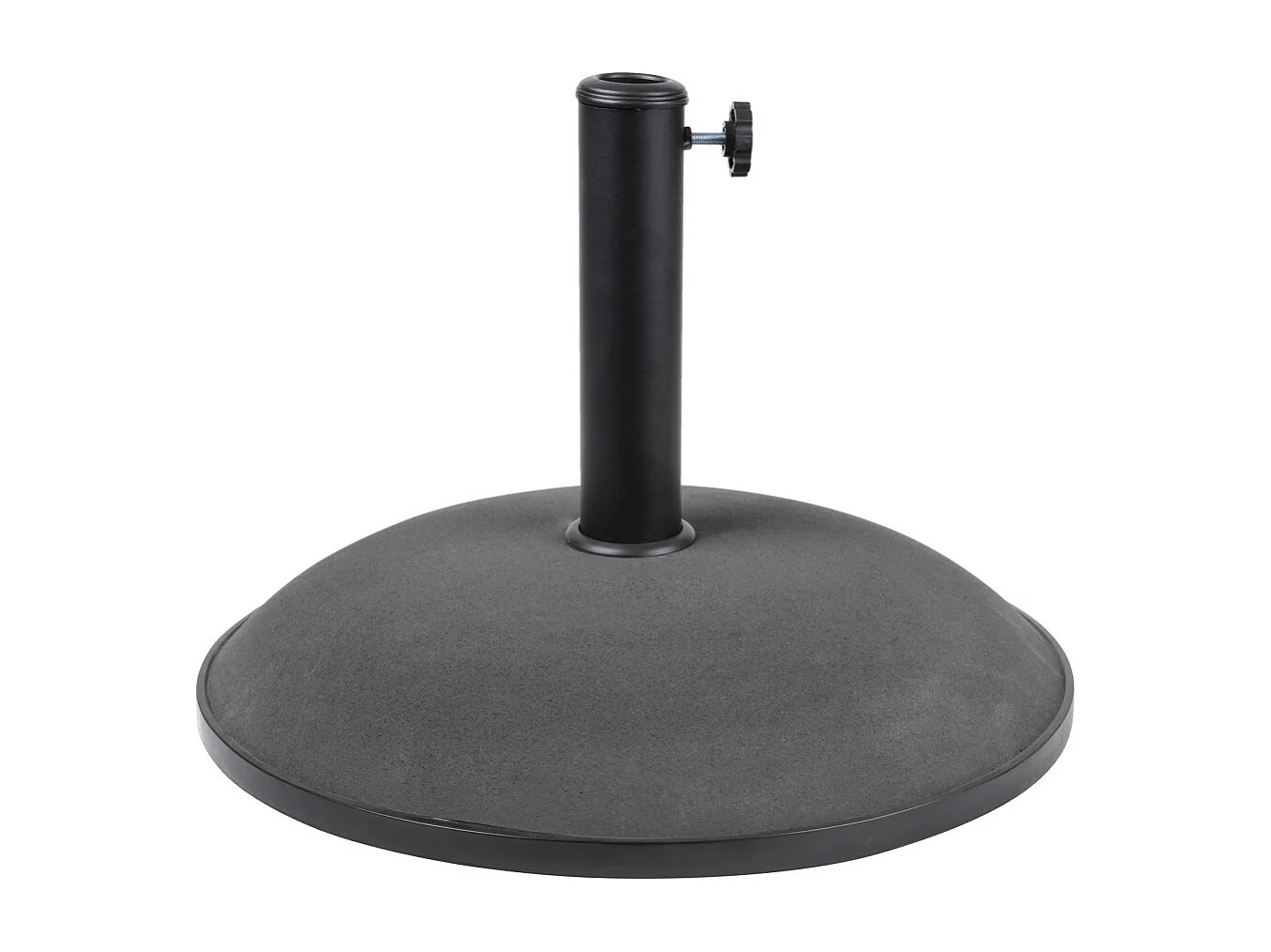 Base para guarda-sol em cimento cinza escuro 20KG dimensão 45x37cm diâmetro interno 35/38/48mm