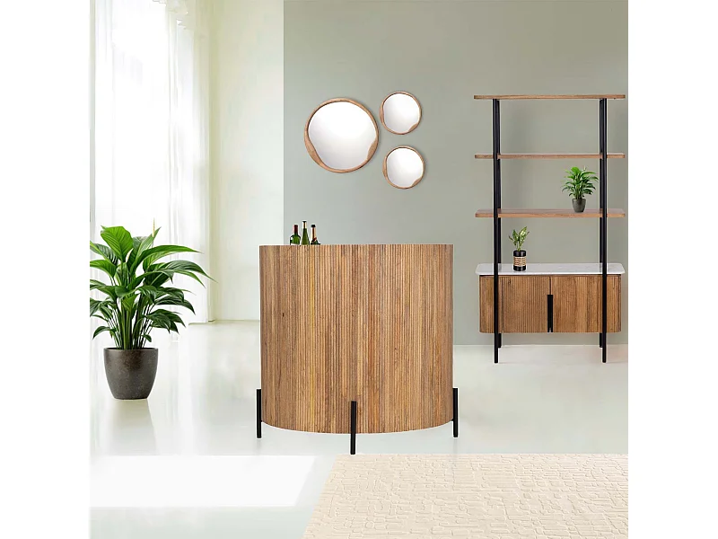 Bar demi lune plateau marbre blanc | Manguier Kfir II