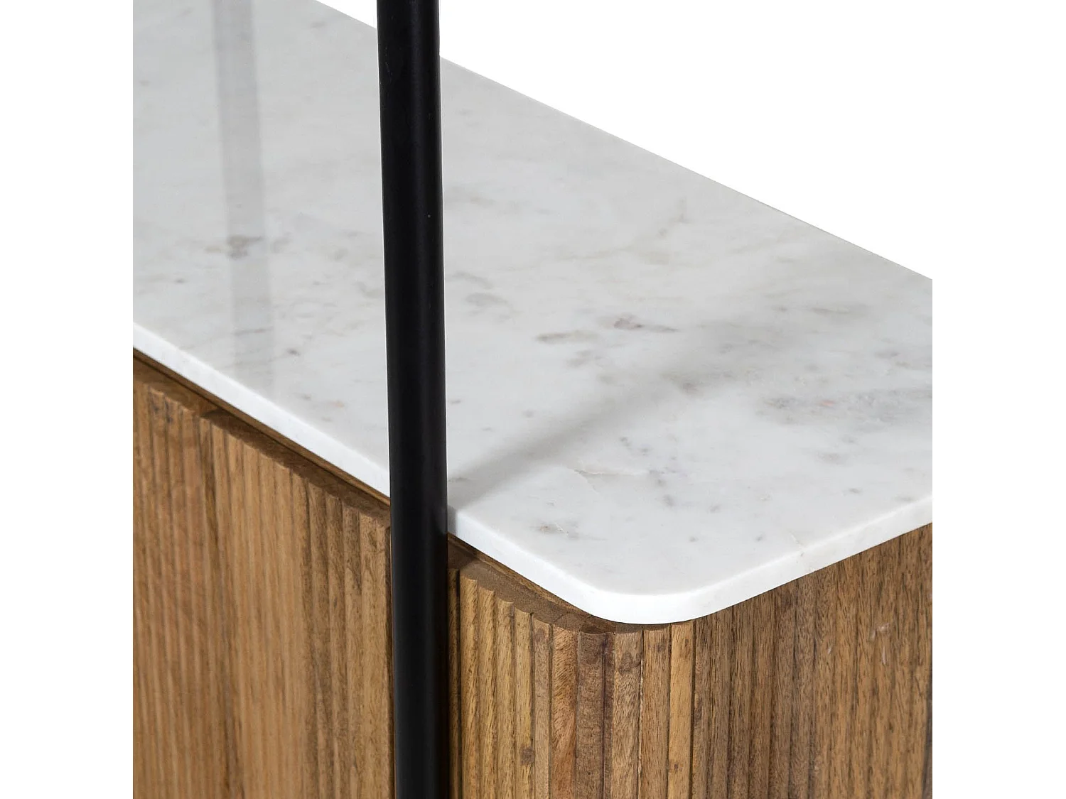 Étagère 2 portes plateau marbre blanc | Manguier Kfir II