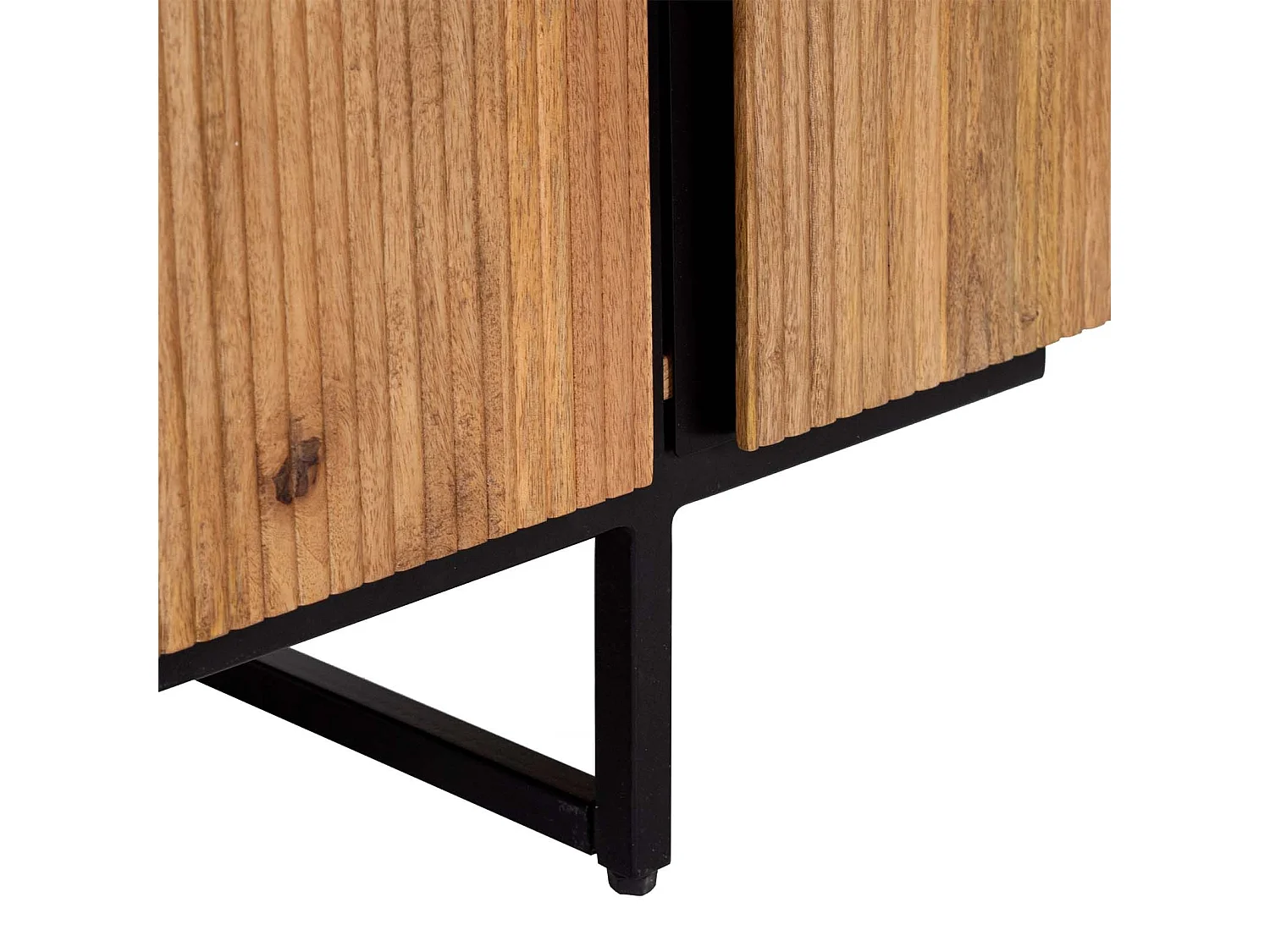 Meuble TV bas 4 portes plateau marbre blanc | Manguier Kfir II