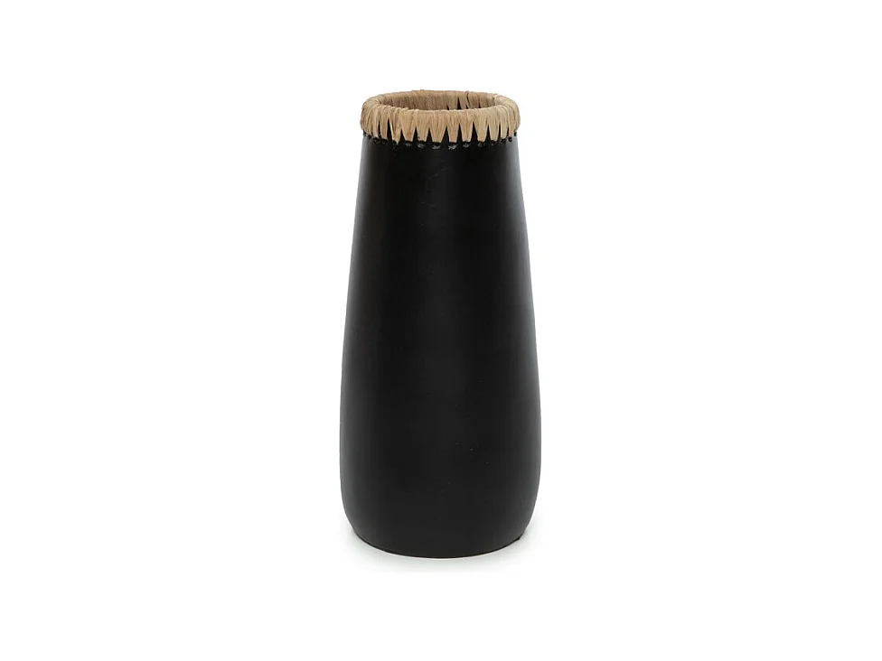 Vase haut en terre cuite noire 14x14x31 cm