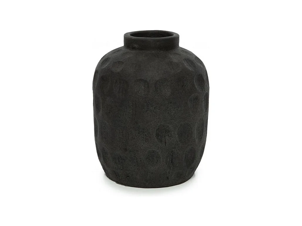 Vase en terre cuite noire 20x20x22 cm