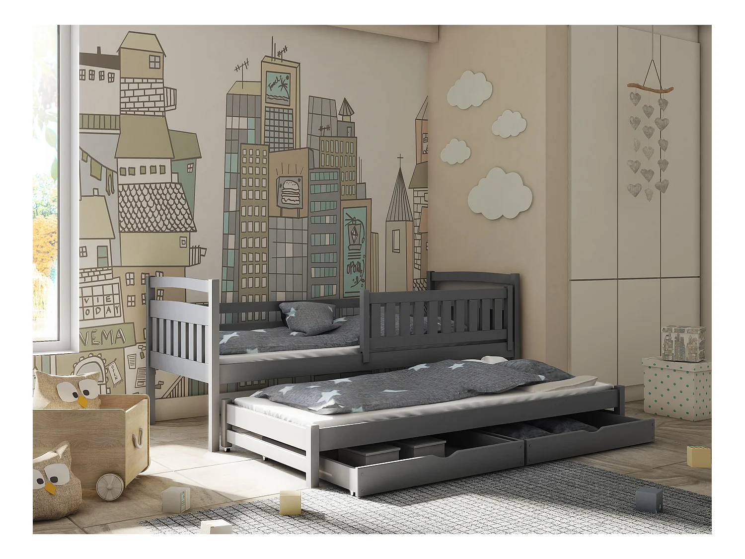 Bed GALAXY KSB012 90x180 cm Grafiet