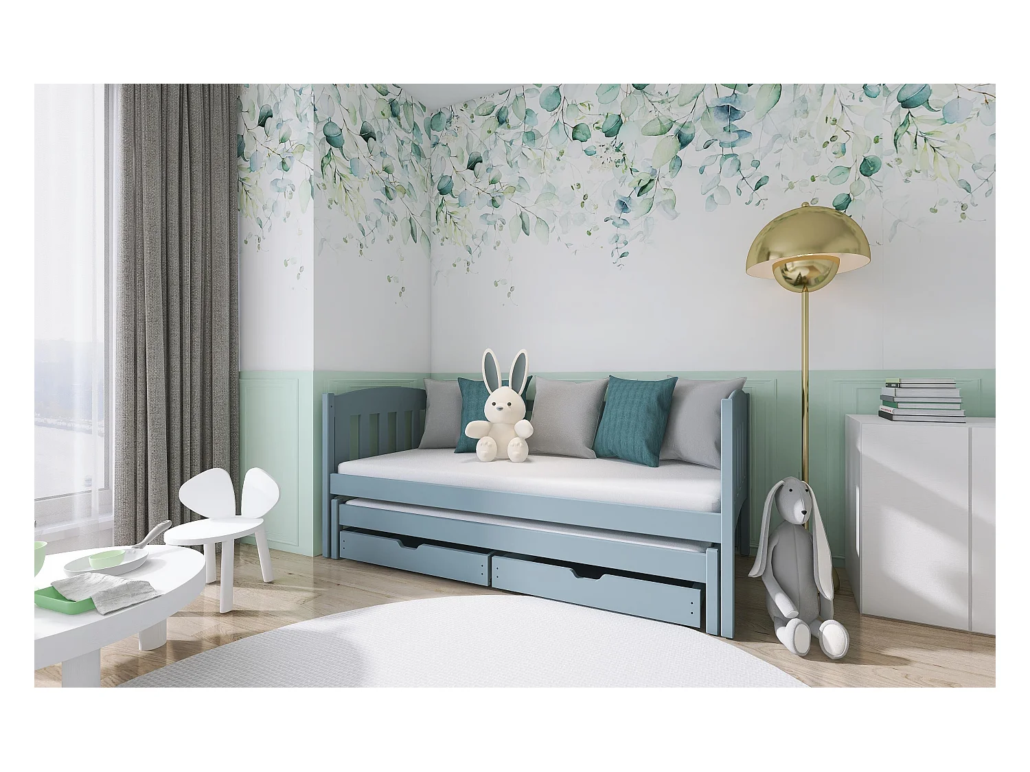 Lit enfant AMELKA KSB001 80x160 cm Gris