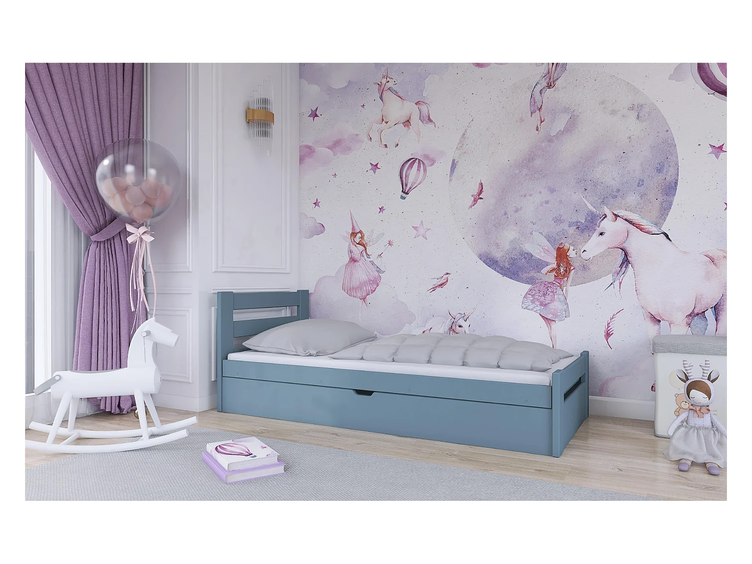 Bed NELA KSB012 90x180 cm Grijs