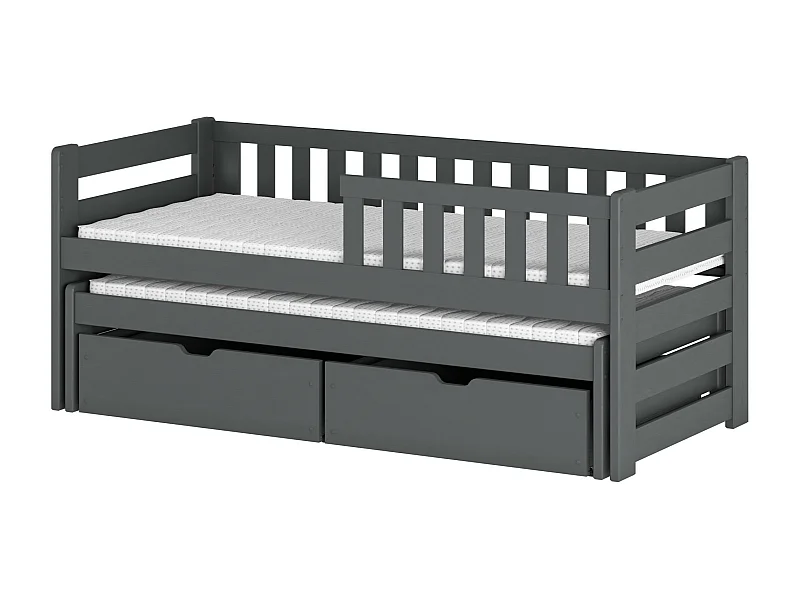 Cama de solteiro infantil BOLKO KSB003 80x200 cm Grafite