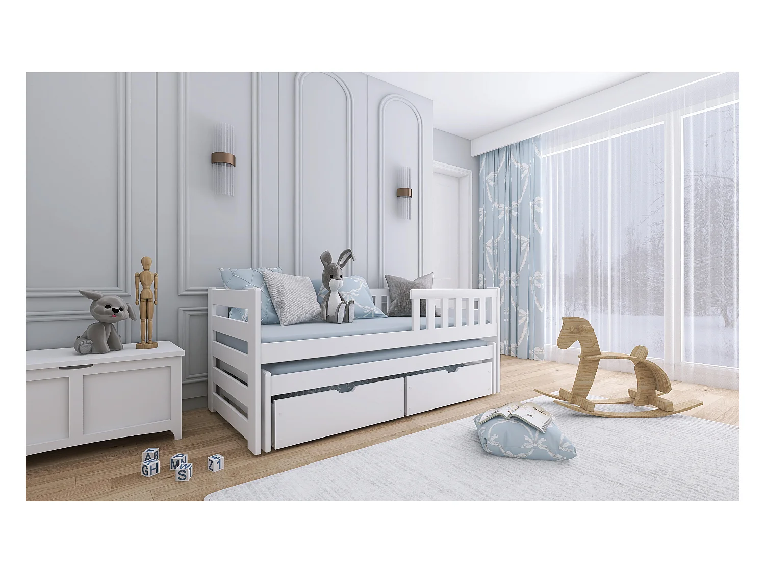 Lit enfant BOLKO KSB005 90x200 cm Blanc