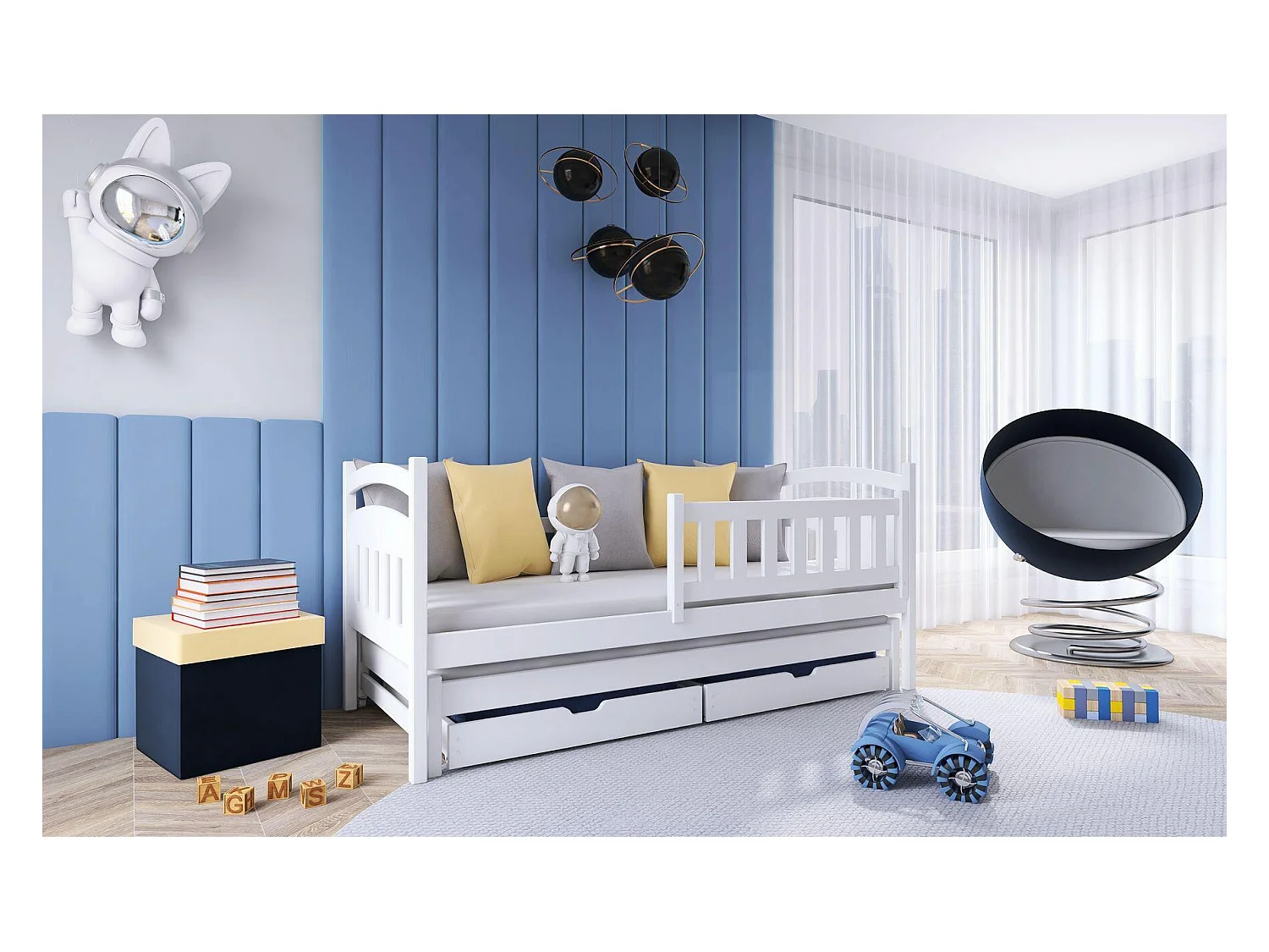 Bed GALAXY KSB014 80x190 cm Wit