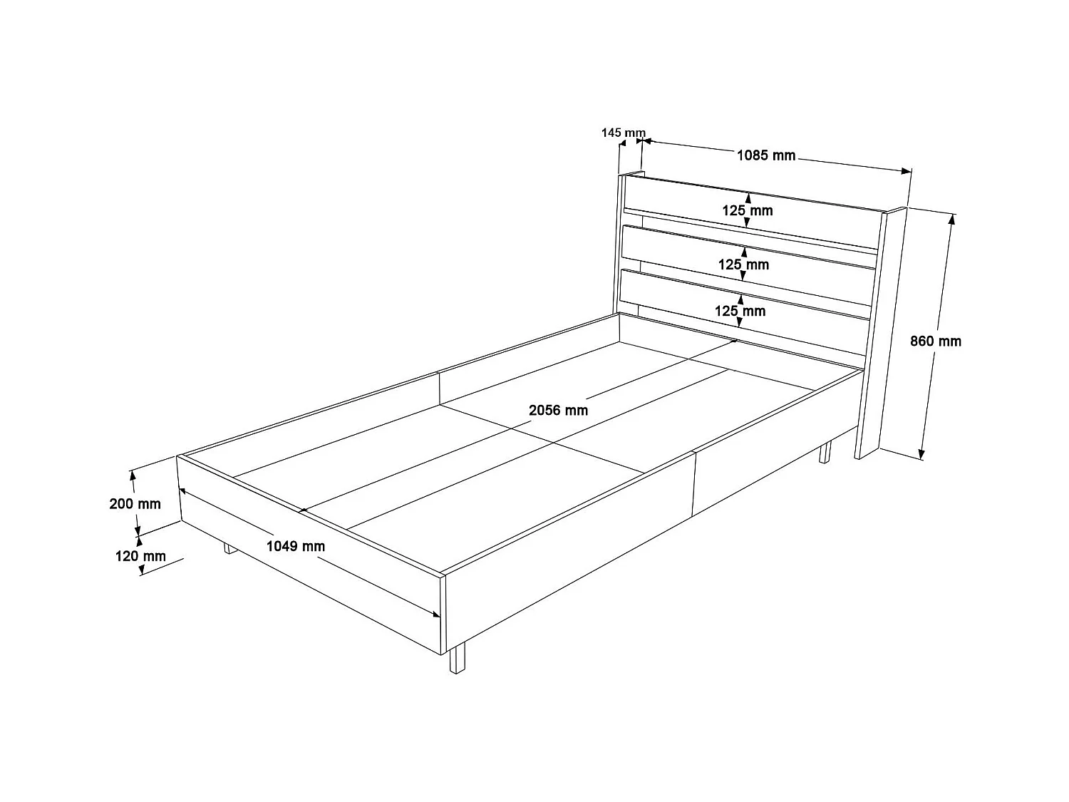 Letto OCEAN BF007 206x109x86 Naturale