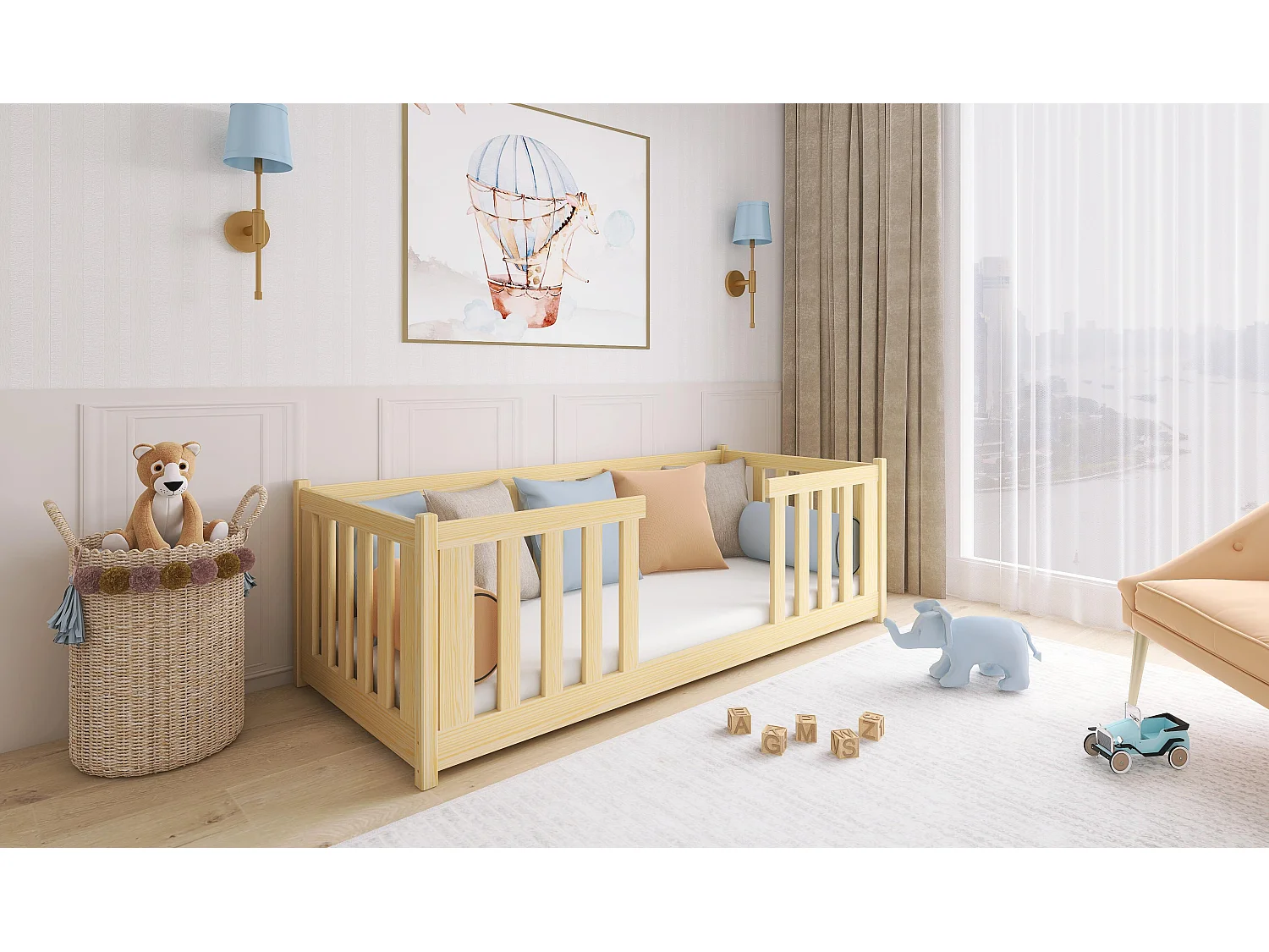 Lit enfant FERO KSB004 90x190 cm Beige