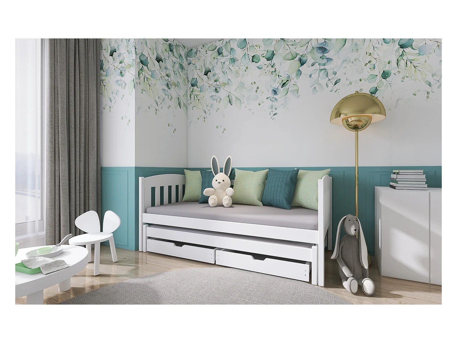 Bed AMELKA KSB001 80x160 cm Wit