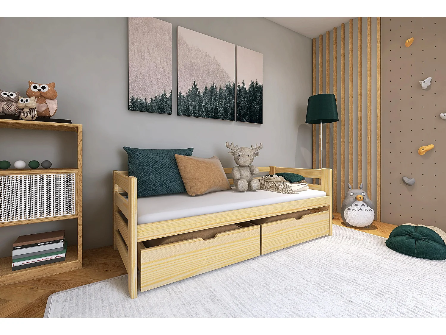 Kinderbett ERGO KSB002 80x180 cm Beige