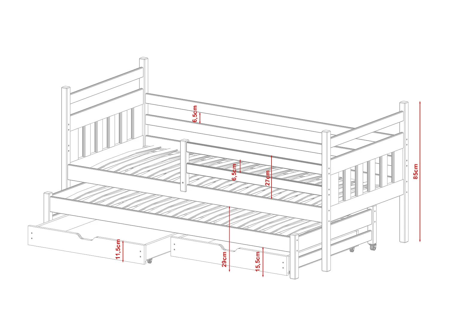 Bed DANIEL KSB014 80x190 cm Grafiet