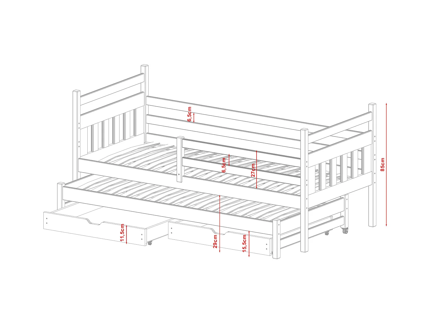 Bed DANIEL KSB014 80x190 cm Grafiet