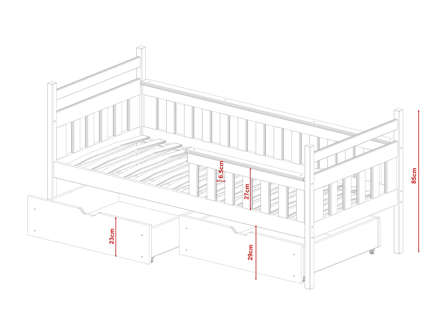 Letto singolo EMMA KSB004 90x190 cm Beige