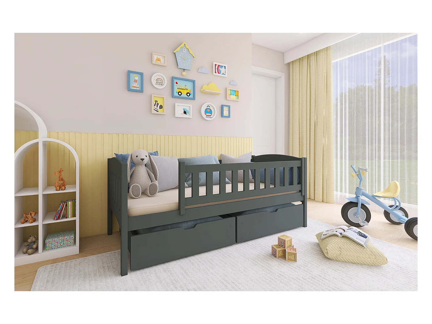 Bed GUCIO KSB001 80x160 cm Grafiet