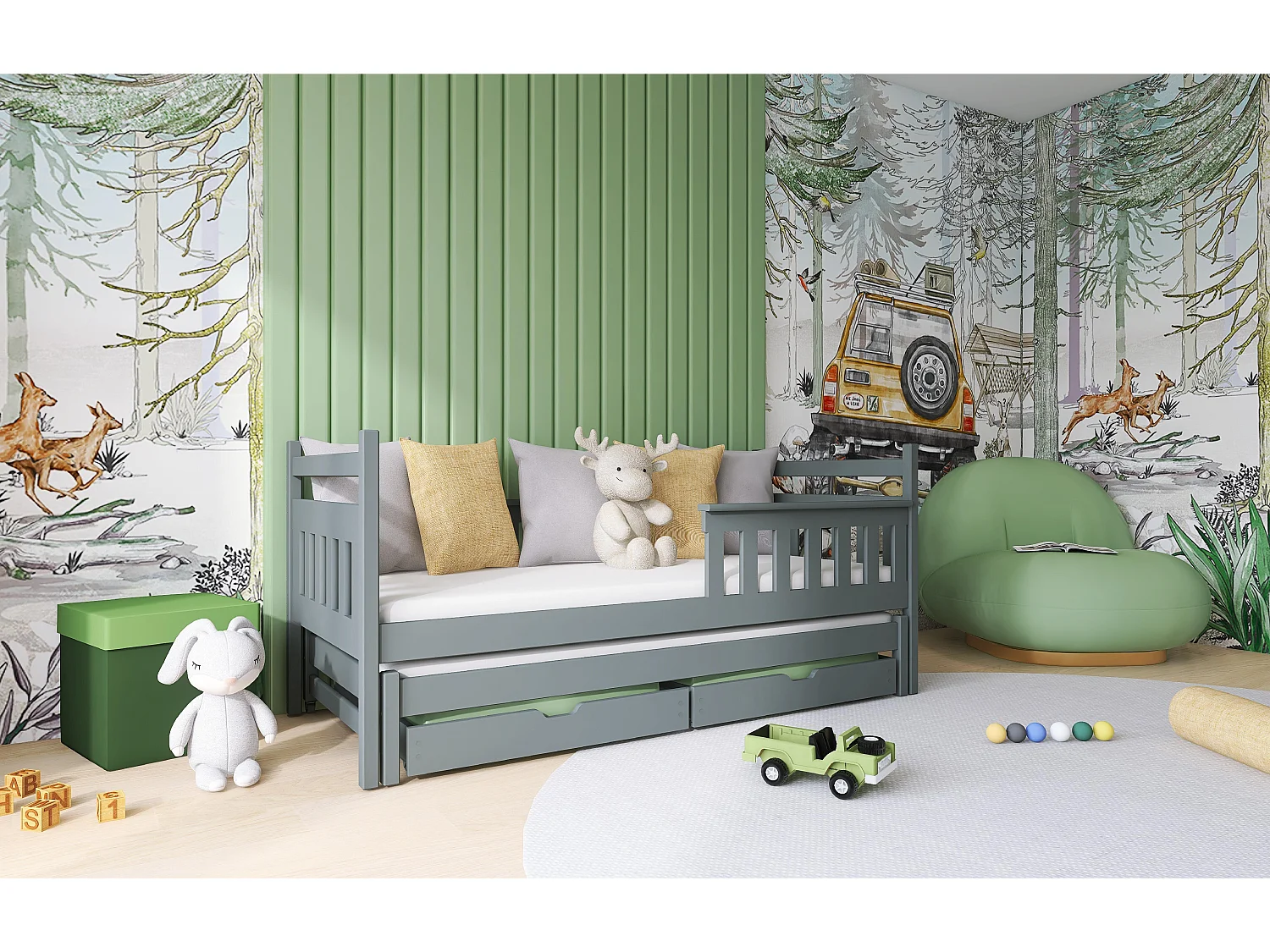 Lit enfant DOMINIK KSB004 90x190 cm Graphite