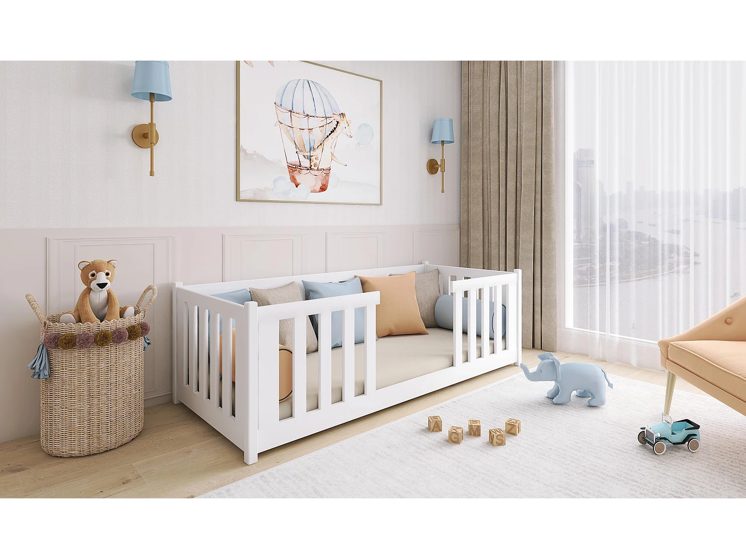 Lit enfant FERO KSB014 80x190 cm Blanc