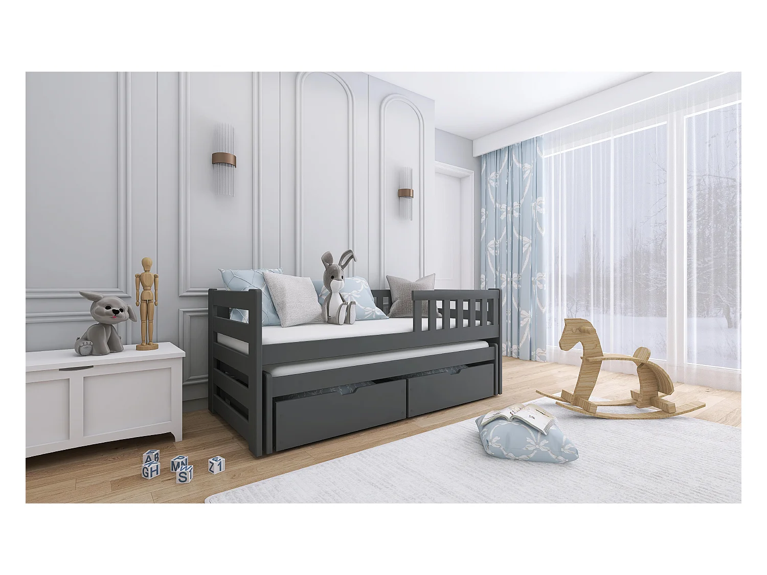 Bed BOLKO KSB012 90x180 cm Grafiet