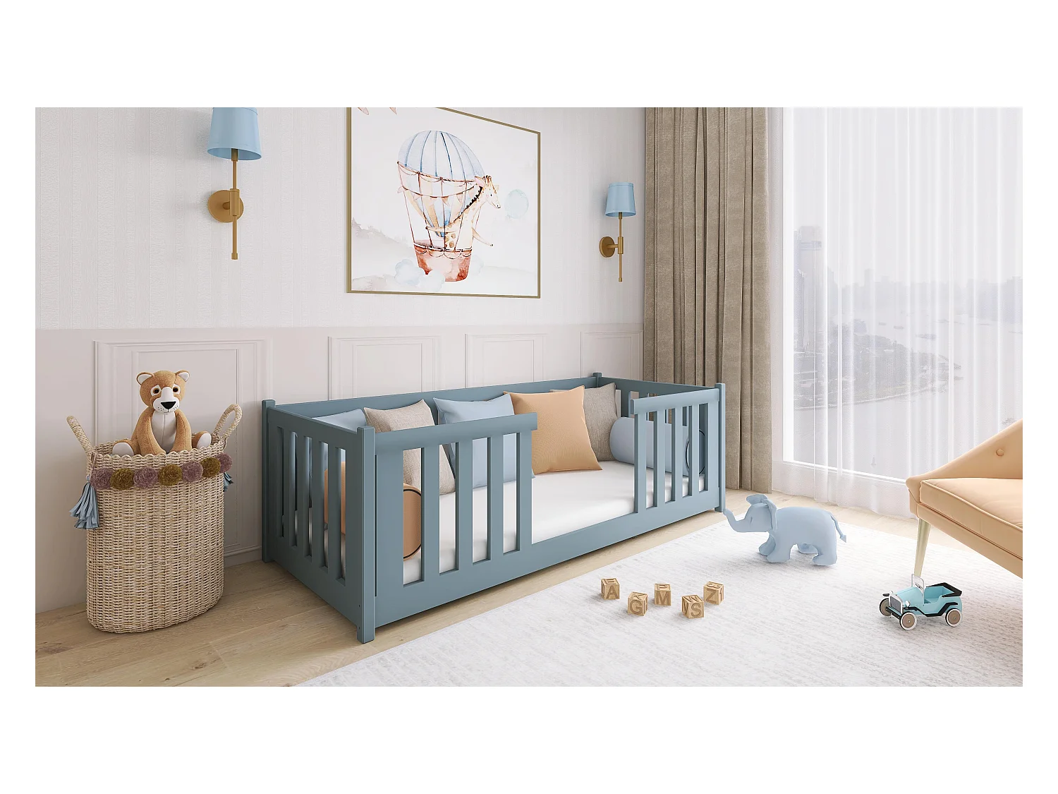 Bed FERO KSB012 90x180 cm Grijs