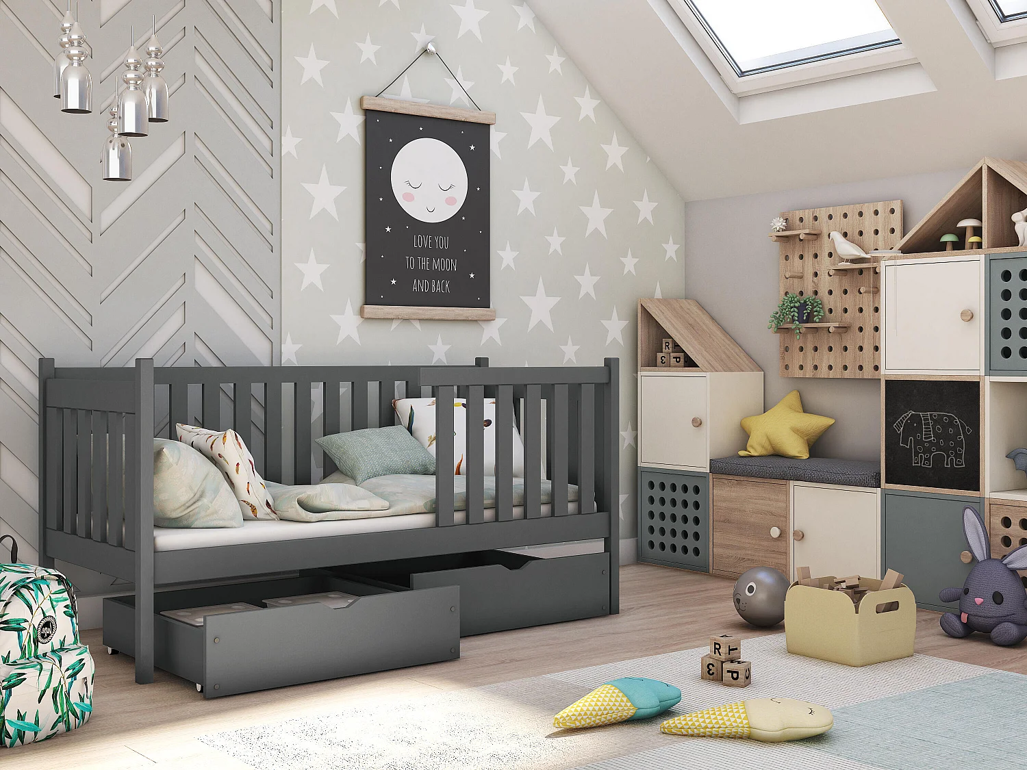 Bed ALICJA KSB002 80x180 cm Grafiet