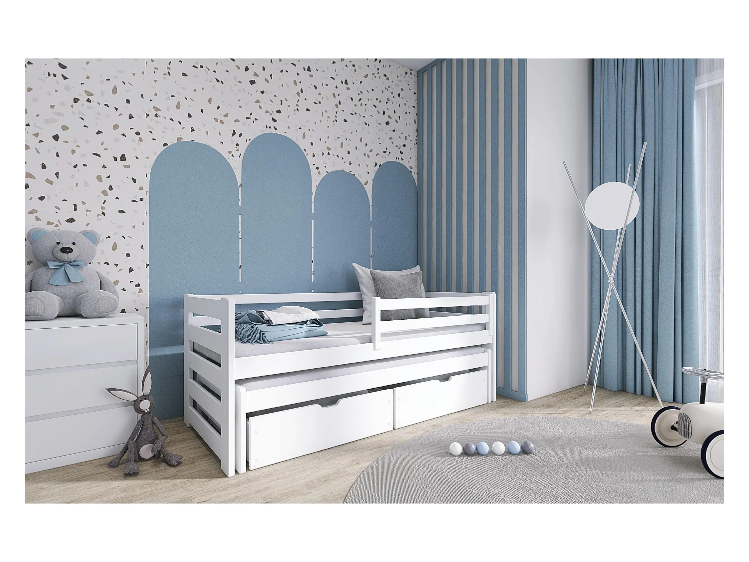 Letto singolo SENSO KSB013 80x170 cm Bianco