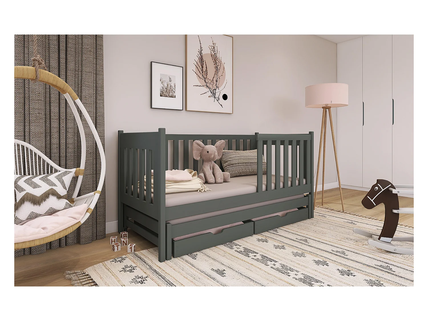 Bed KAJA KSB001 80x160 cm Grafiet