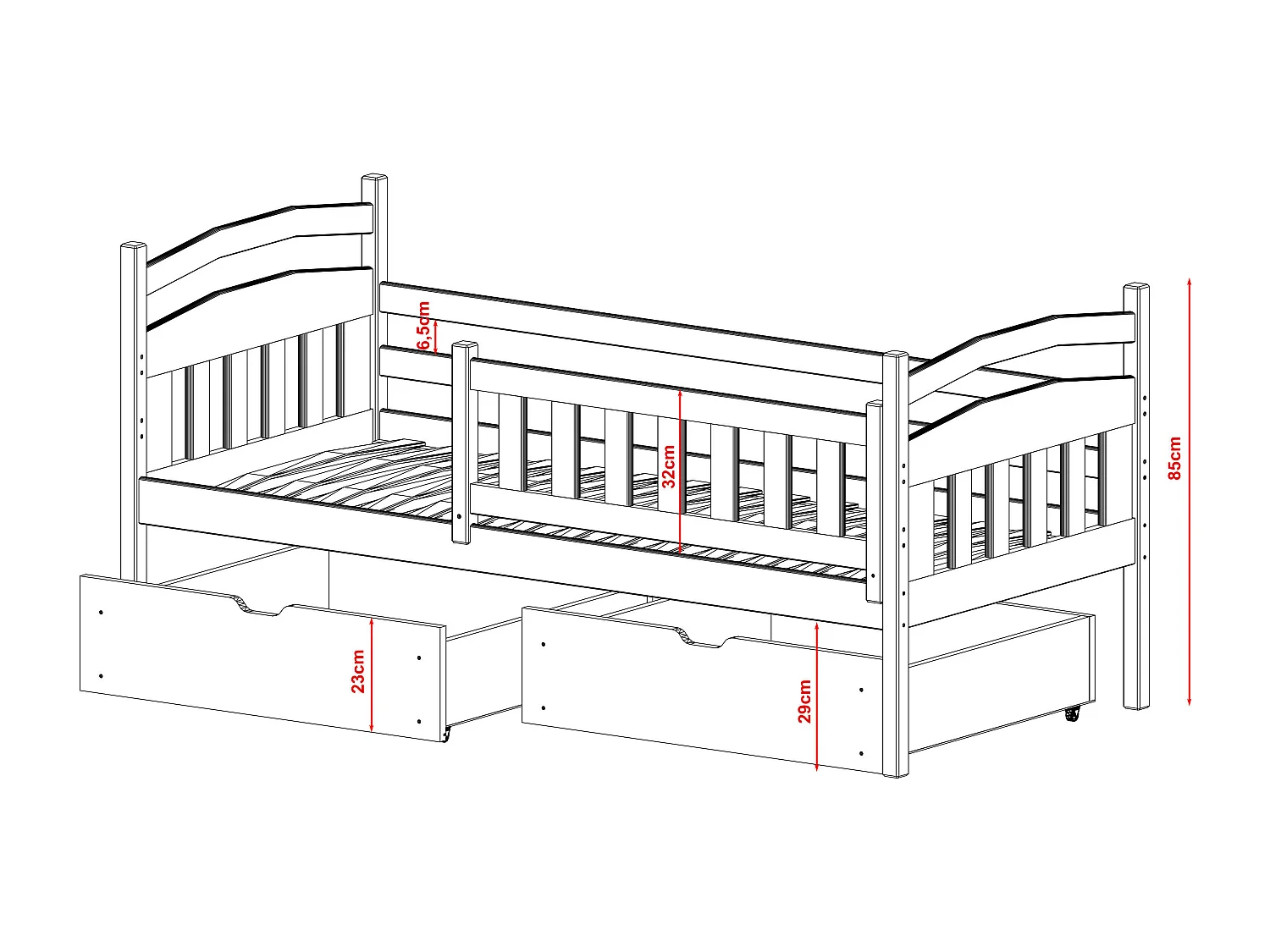 Bed TERRY KSB004 90x190 cm Grafiet