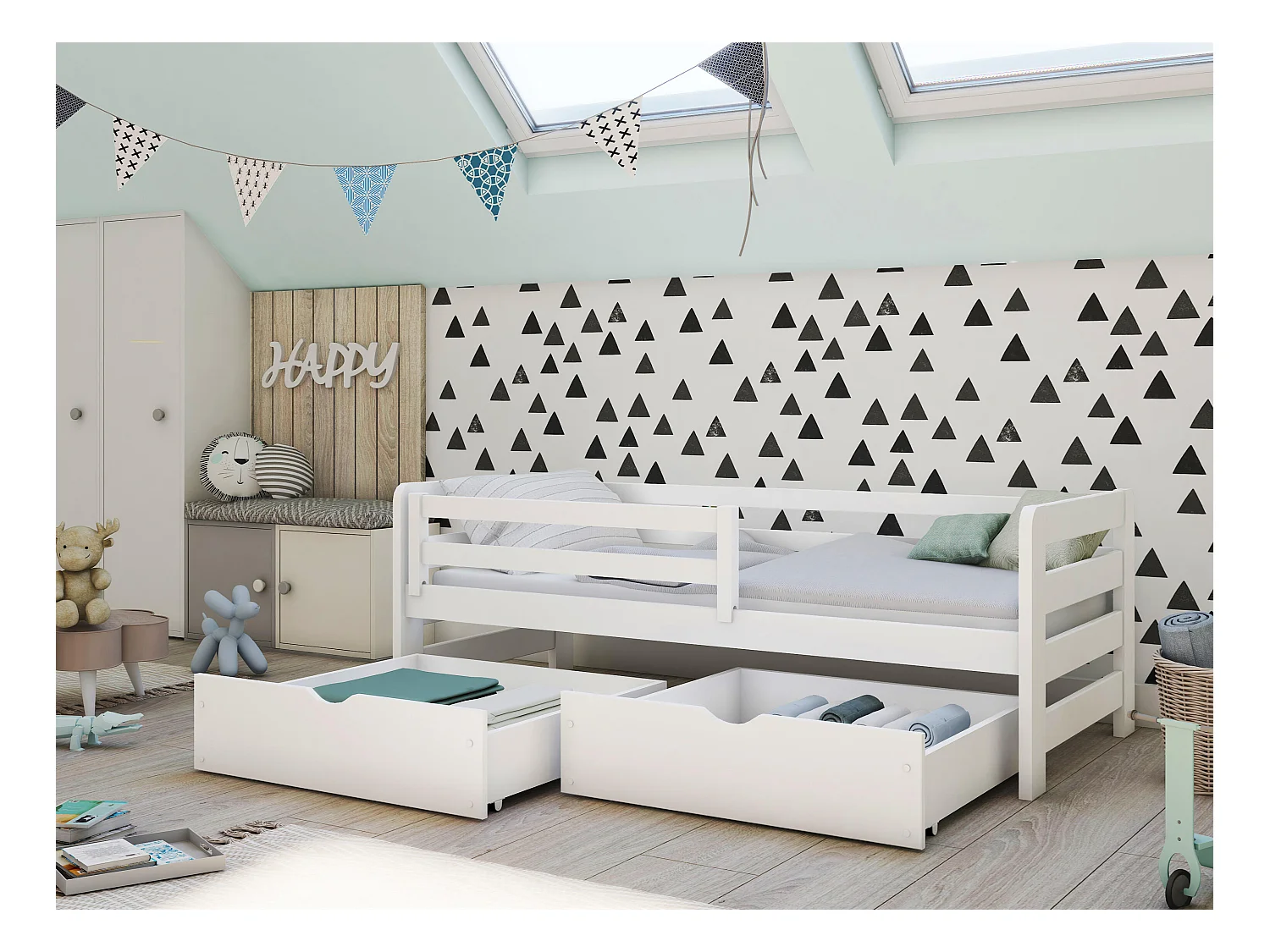Bed ERGO KSB013 80x170 cm Wit