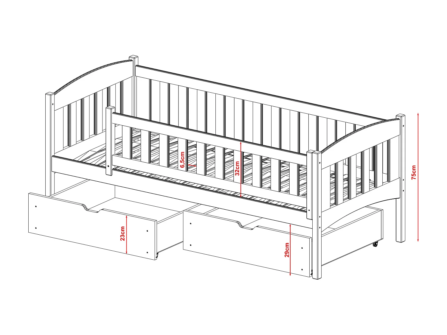 Bed GUCIO KSB005 90x200 cm Wit