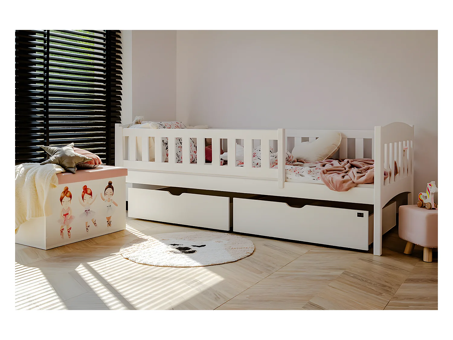 Lit enfant GUCIO KSB005 90x200 cm Blanc