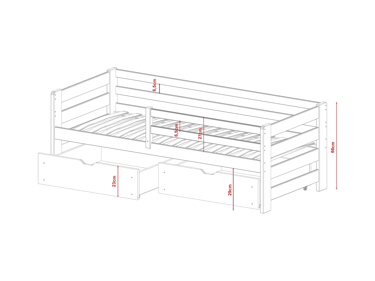 Bed ERGO KSB004 90x190 cm Grijs