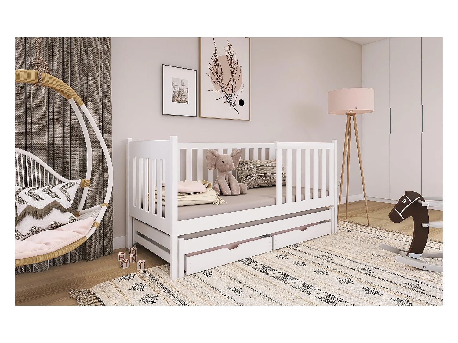 Lit enfant KAJA KSB012 90x180 cm Blanc