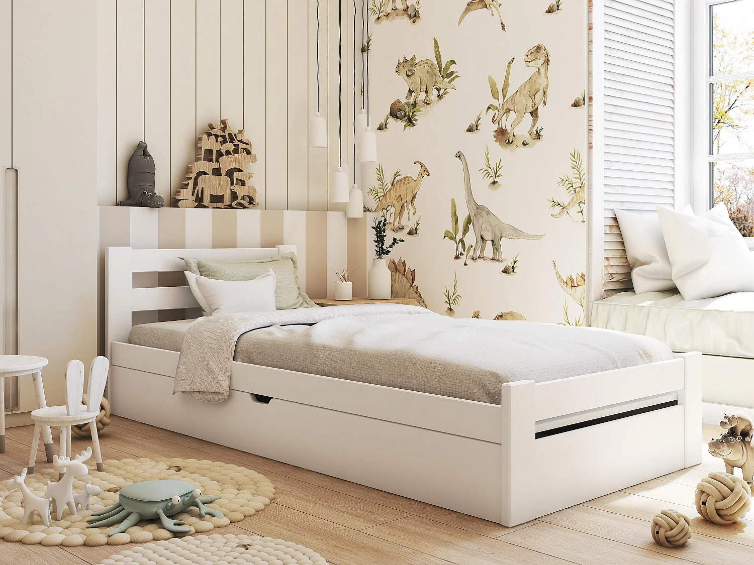 Lit enfant NELA KSB005 90x200 cm Blanc