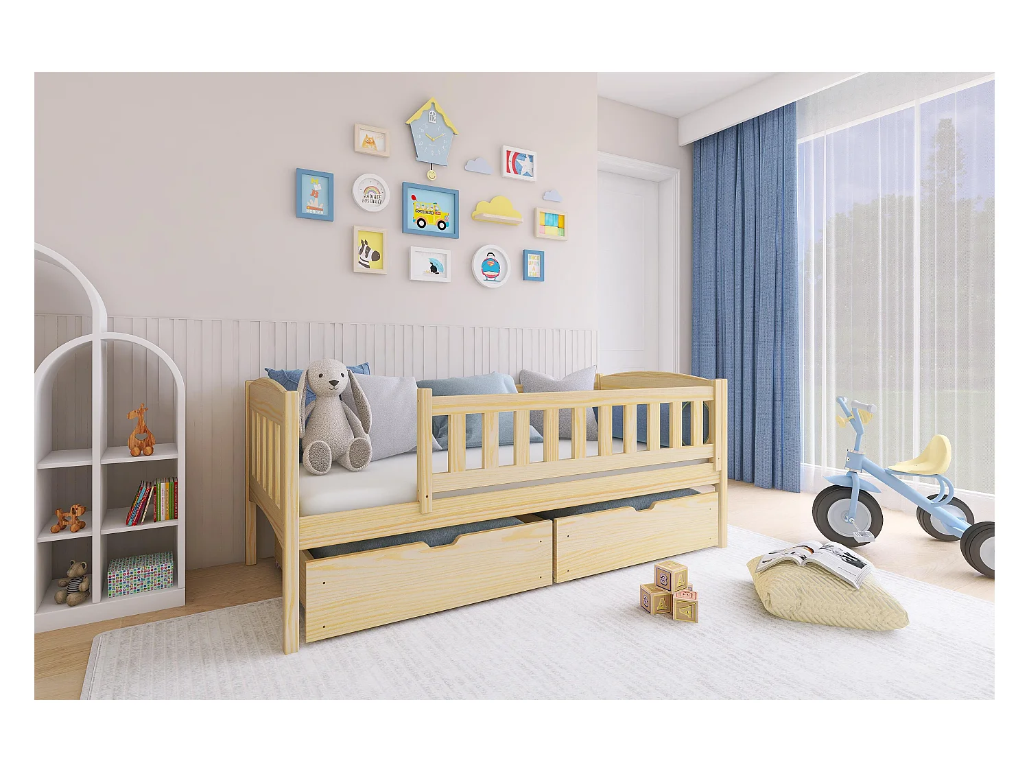 Bed GUCIO KSB004 90x190 cm Beige