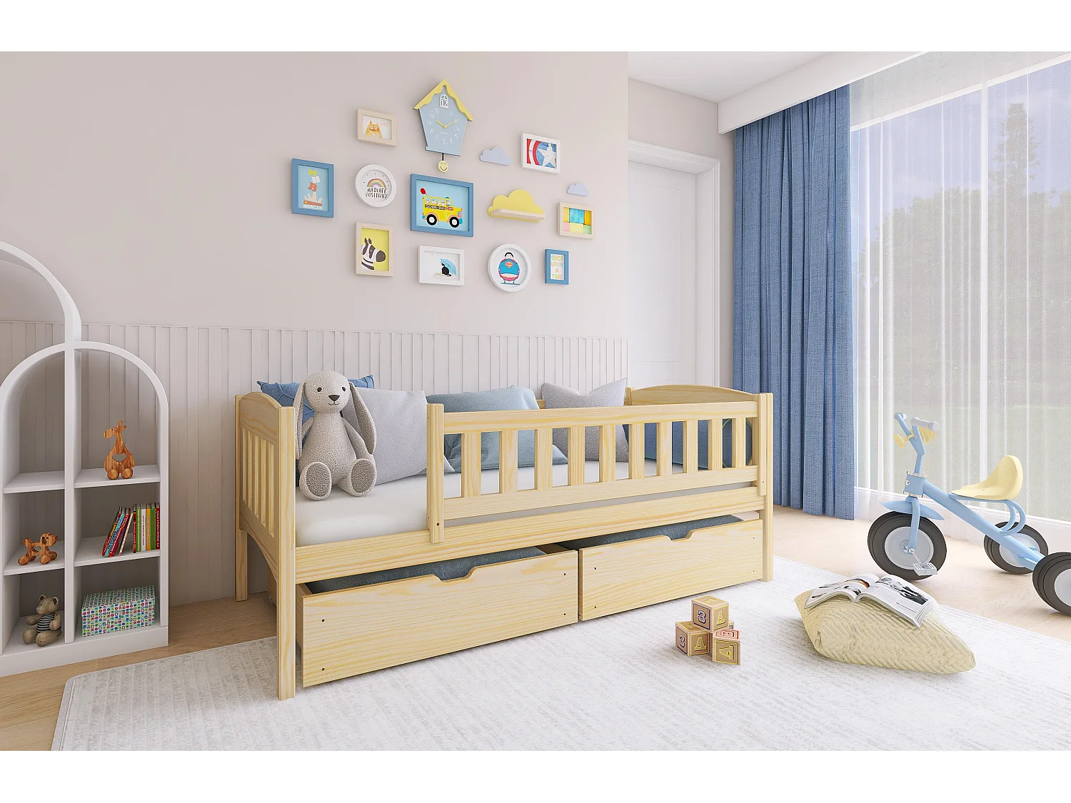 Lit enfant GUCIO KSB004 90x190 cm Beige