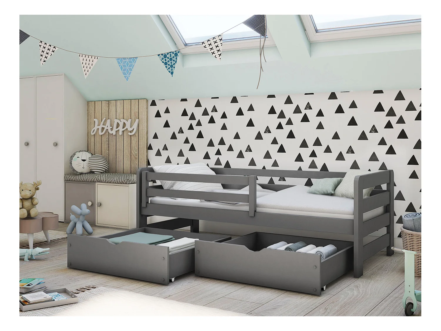 Bed ERGO KSB012 90x180 cm Grafiet