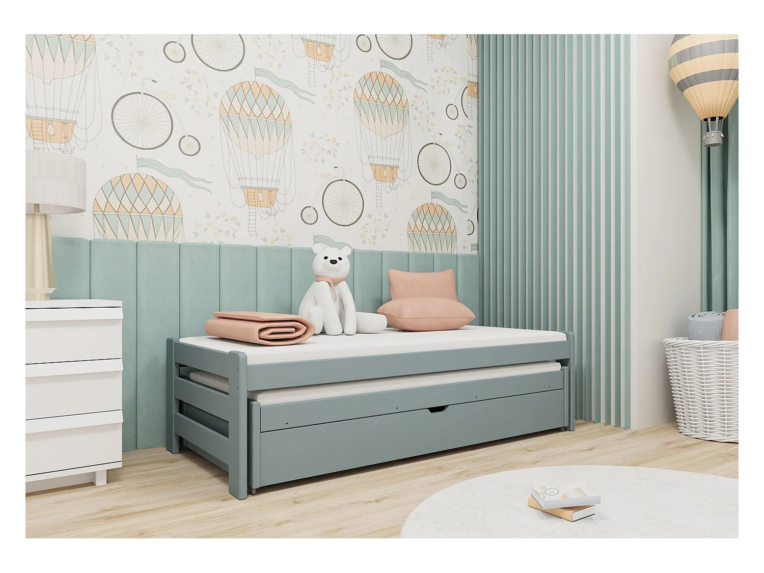Kinderbett ANIS KSB013 80x170 cm Grau
