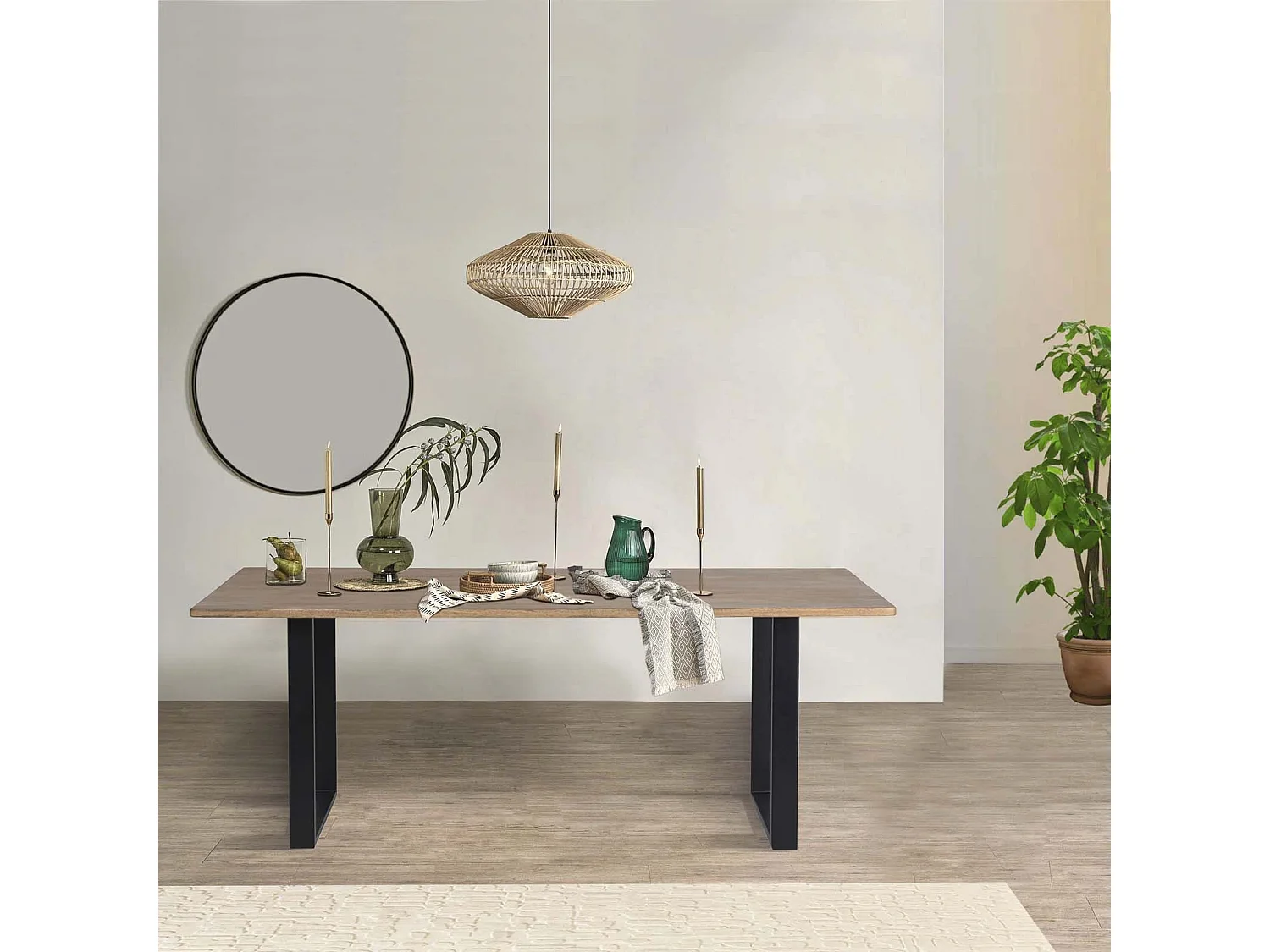 Table de repas 200 cm en manguier | Manguier Kfir II