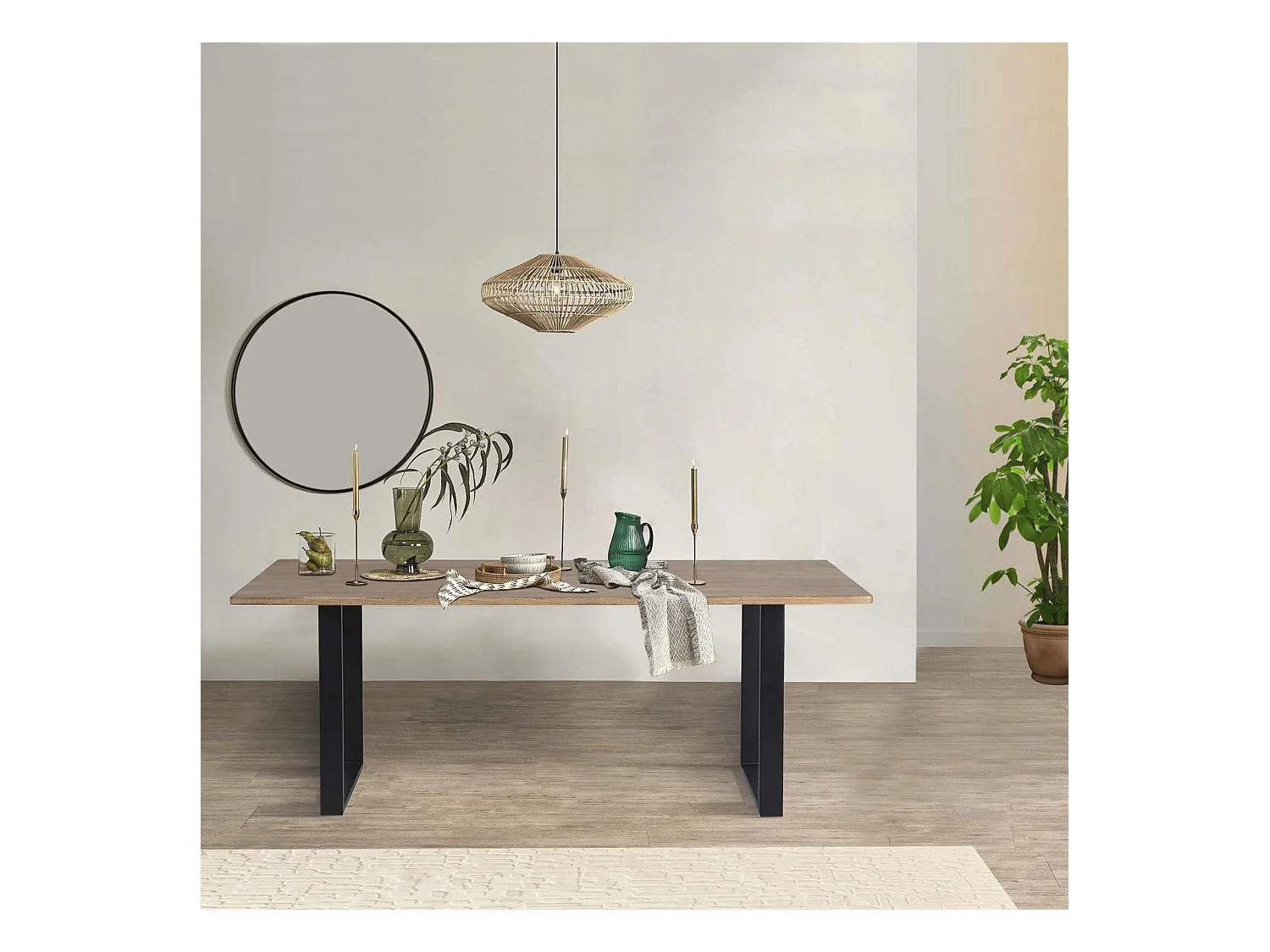 Table de repas 200 cm en manguier | Manguier Kfir II
