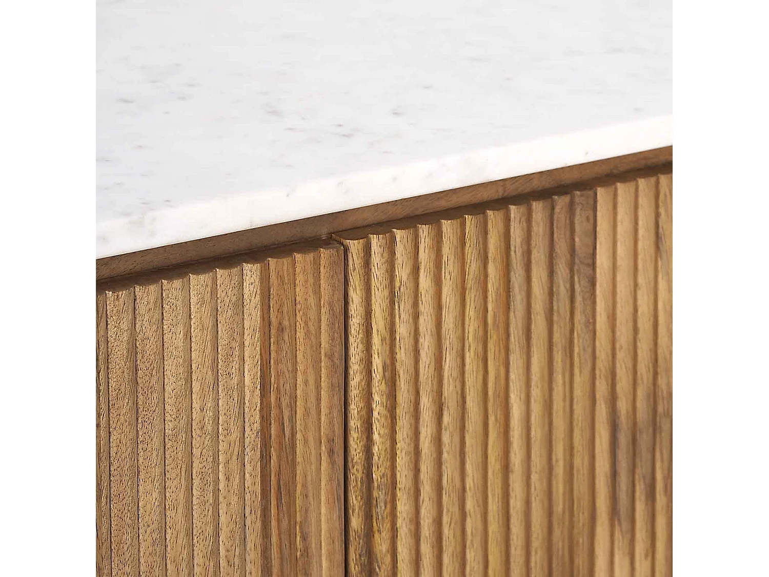 Buffet haut 2 portes plateau marbre blanc | Manguier Kfir II