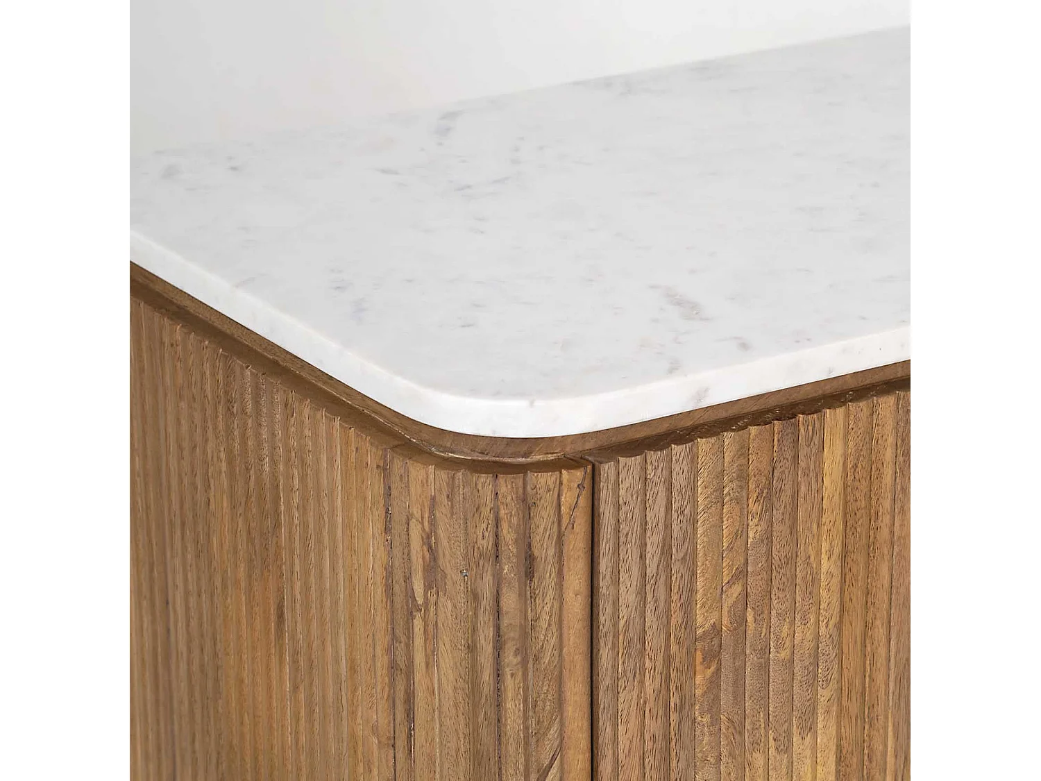 Buffet haut 2 portes plateau marbre blanc | Manguier Kfir II