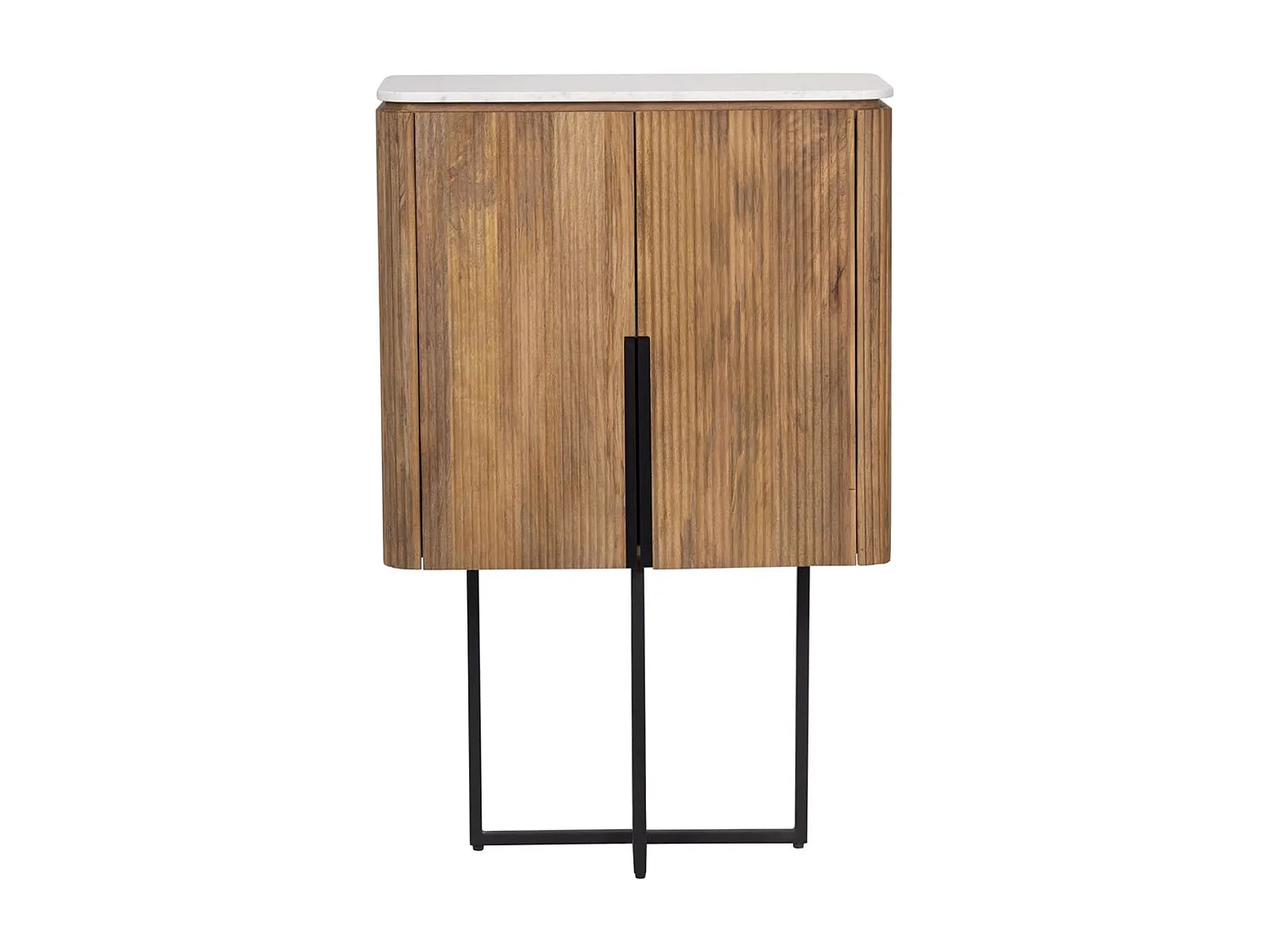 Buffet haut 2 portes plateau marbre blanc | Manguier Kfir II