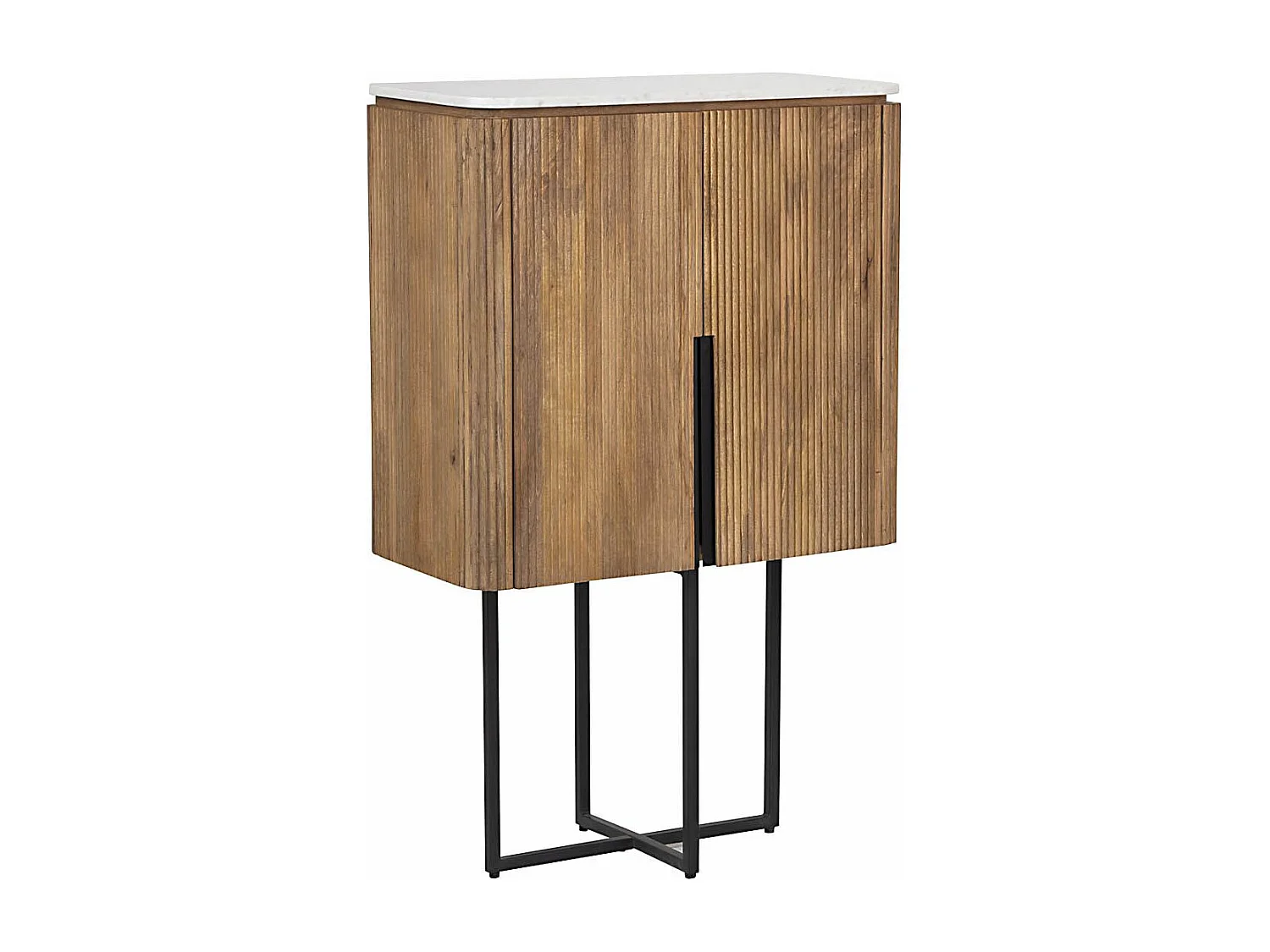 Buffet haut 2 portes plateau marbre blanc | Manguier Kfir II