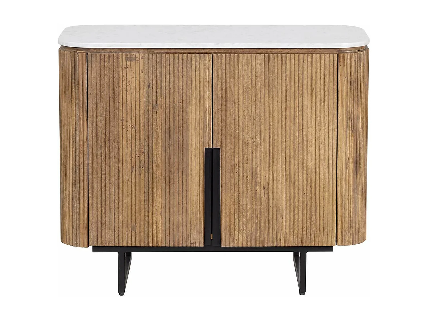 Buffet bas 2 portes plateau marbre blanc | Manguier Kfir II