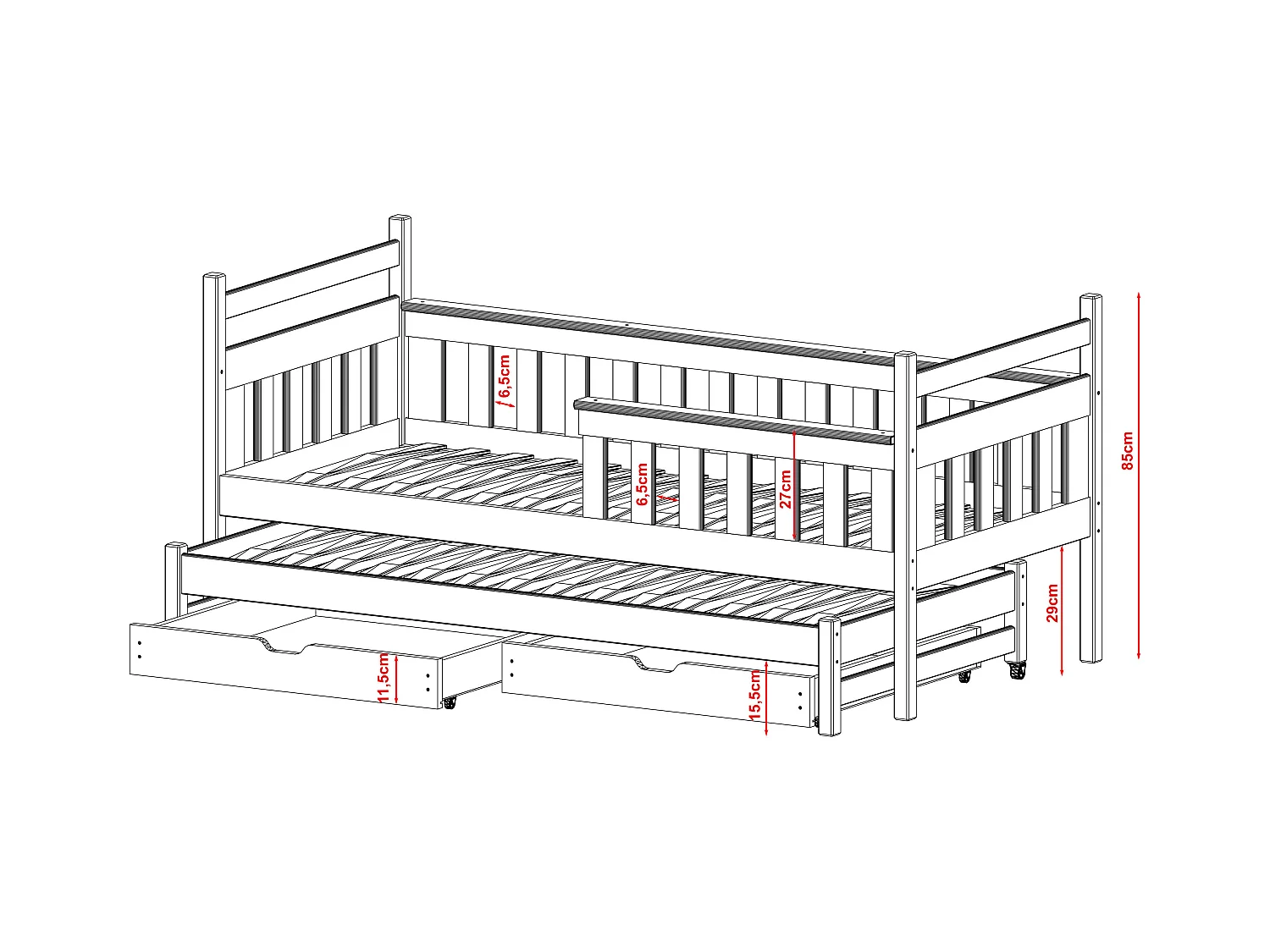 Bed DOMINIK KSB014 80x190 cm Beige