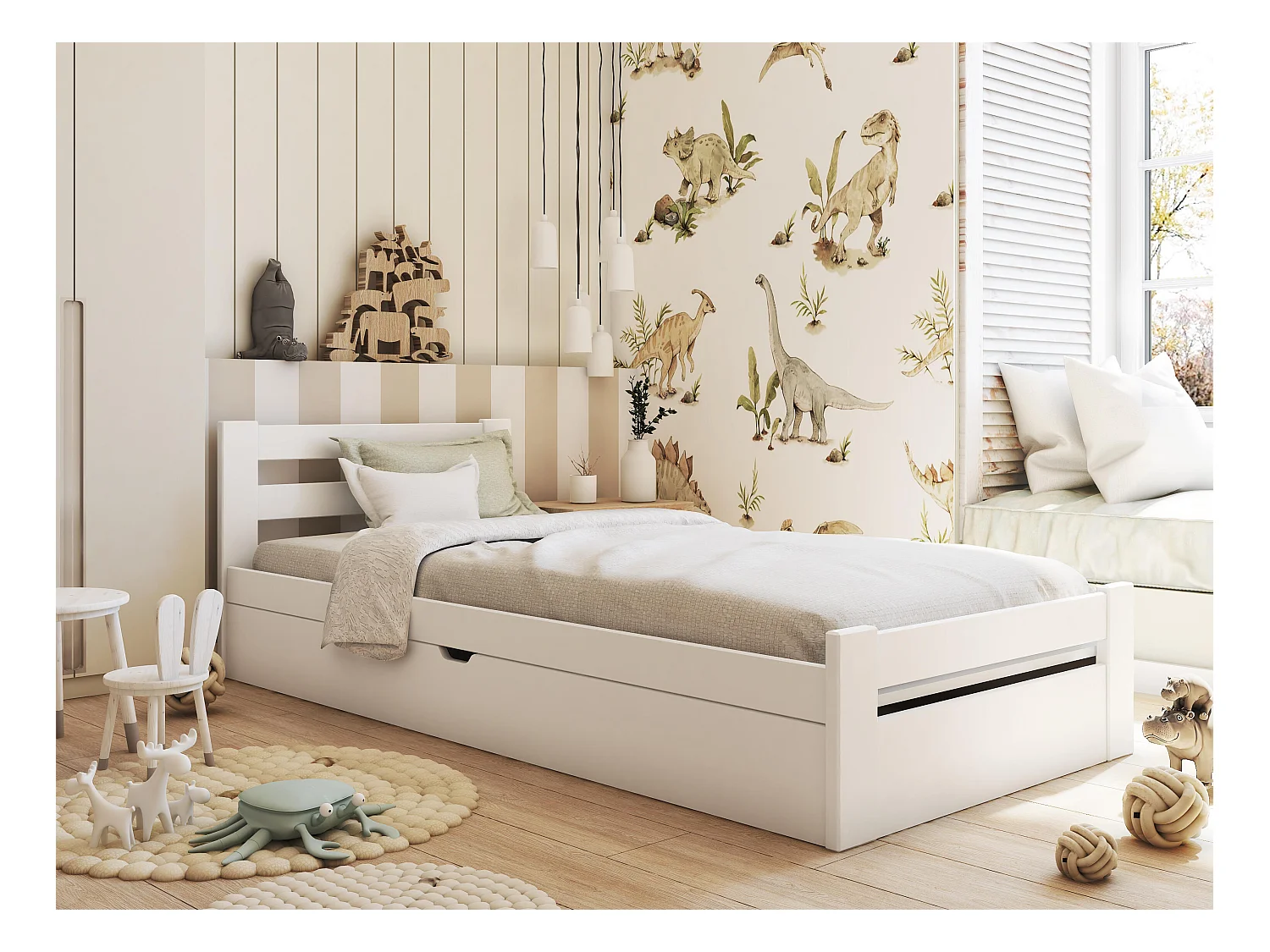 Letto singolo NELA KSB002 80x180 cm Bianco