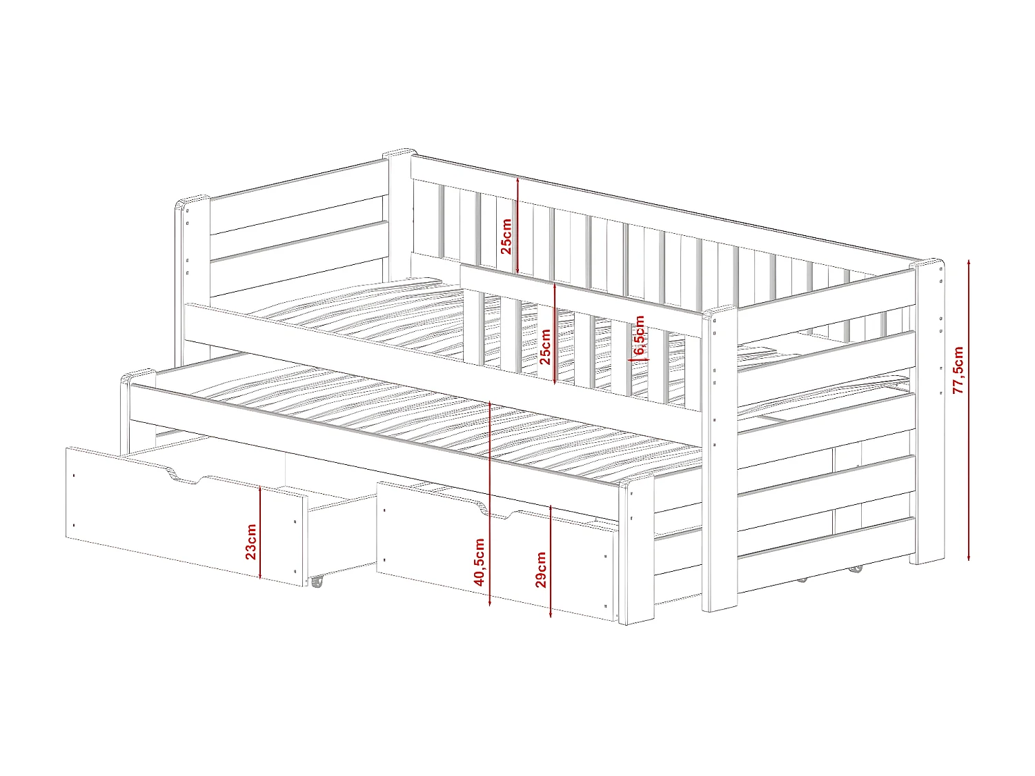 Bed BOLKO KSB005 90x200 cm Grijs