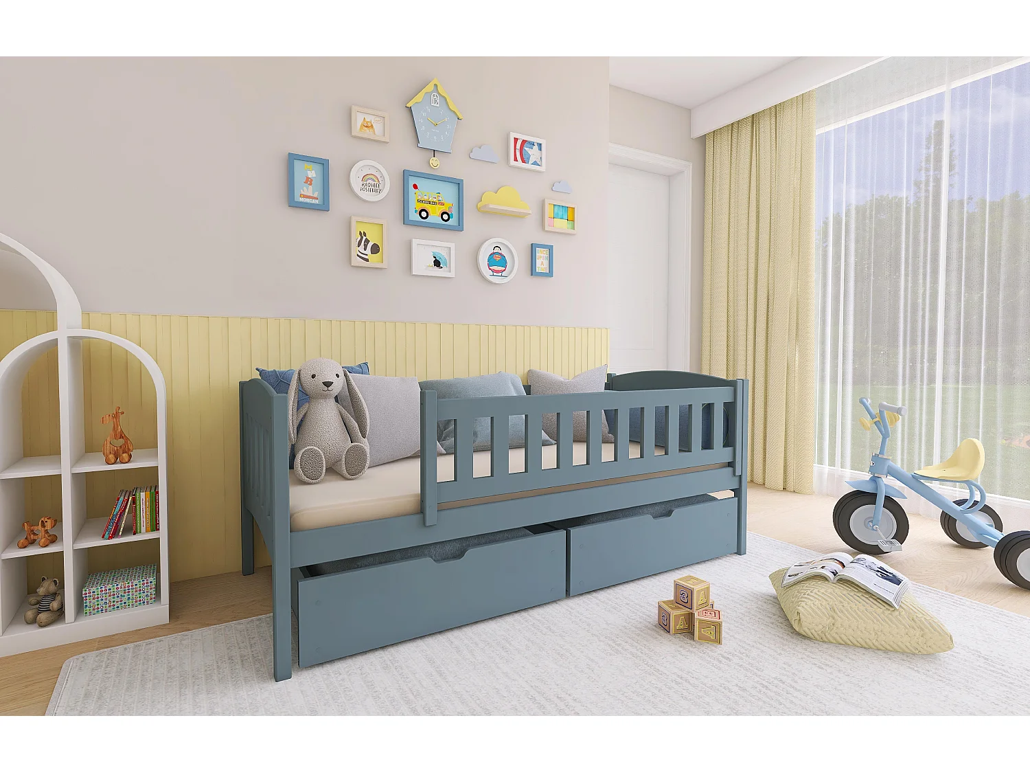 Bed GUCIO KSB004 90x190 cm Grijs