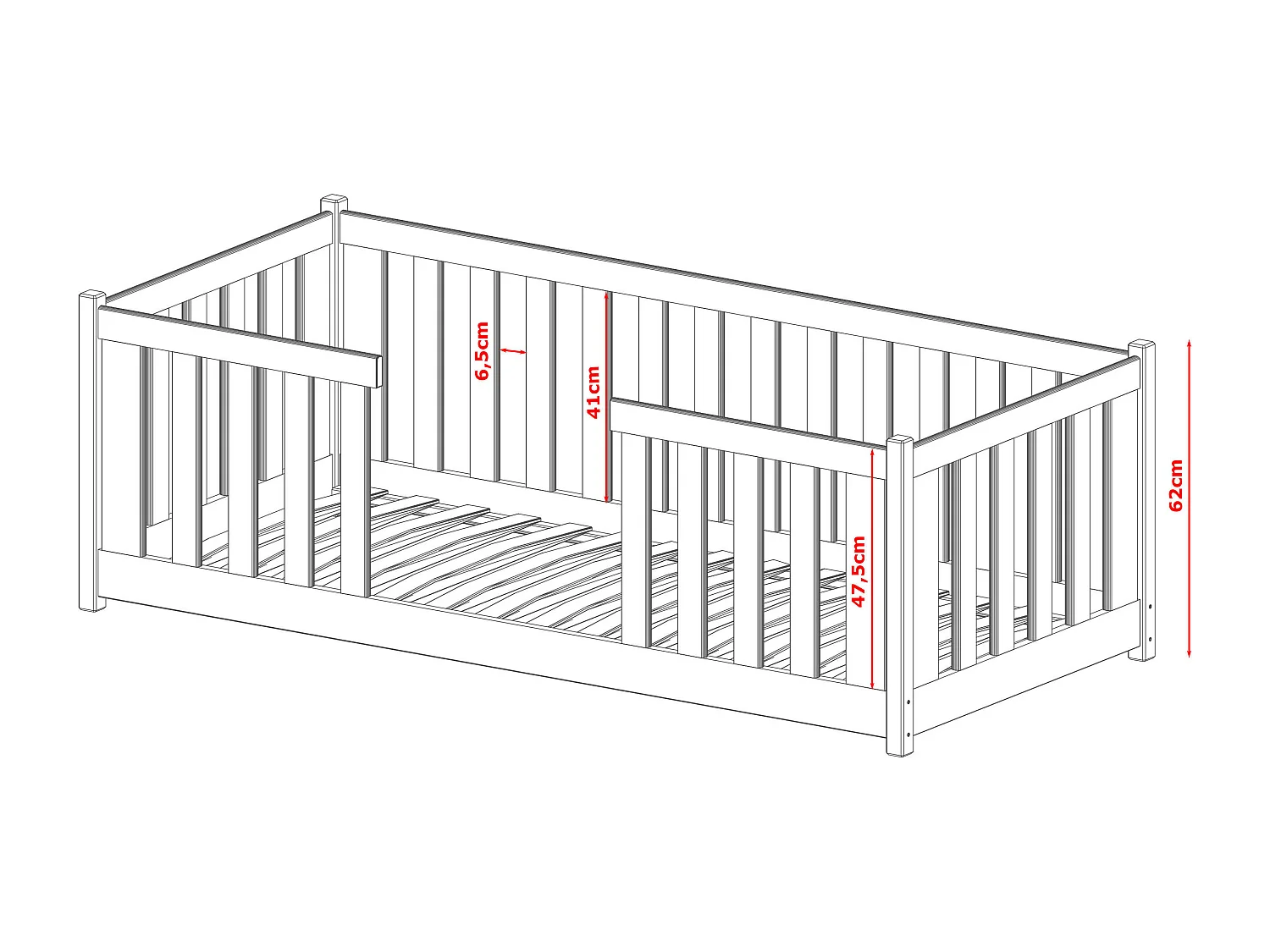 Bed FERO KSB012 90x180 cm Grafiet